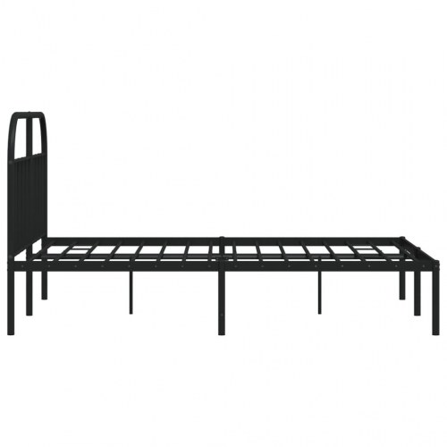Sengeramme med sengegavl 150x200 cm metal sort