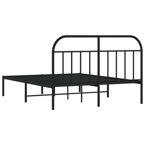 Sengeramme med sengegavl 150x200 cm metal sort