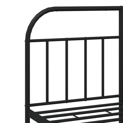 Sengeramme med sengegavl 150x200 cm metal sort