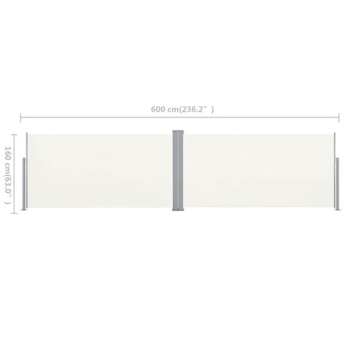 Sammenrullelig læskærm 160 x 600 cm cremefarvet