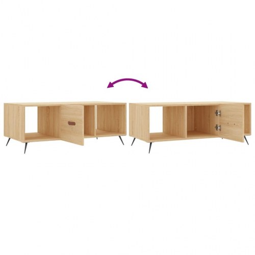 Sofabord 102x50x40 cm konstrueret træ sonoma-eg