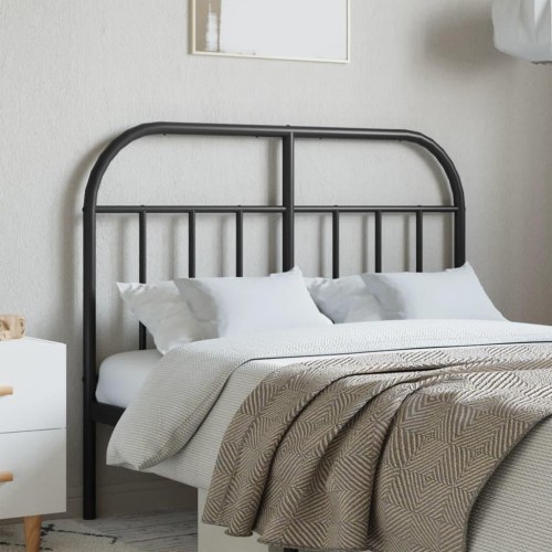 Sengegavl i metal 120 cm - sort, klassisk design