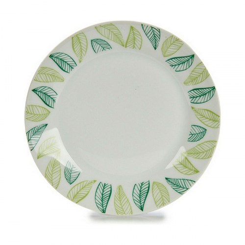 Assietter/desserttallerkener porcelæn 19 cm - hvid/grøn Ark (10 stk.)