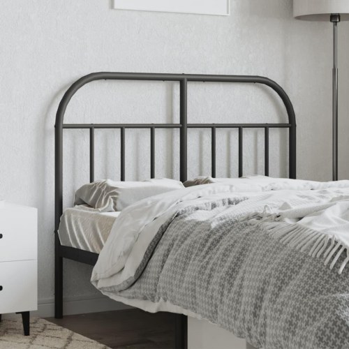 Sengegavl i metal 120 cm - sort, klassisk design
