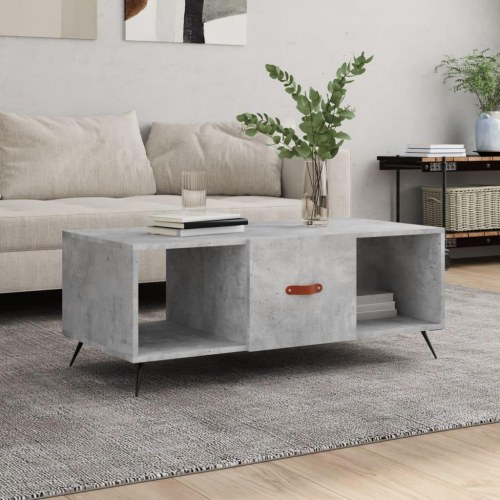 Sofabord i konstrueret træ med opbevaring - betongrå 102 × 50 × 40 cm