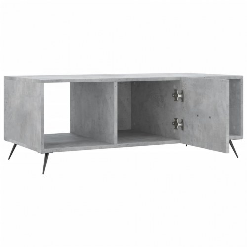 Sofabord i konstrueret træ med opbevaring - betongrå 102 × 50 × 40 cm