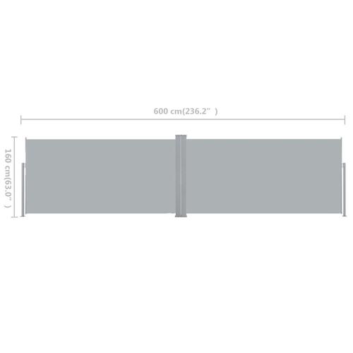 Sammenrullelig læskærm 160x600 cm grå