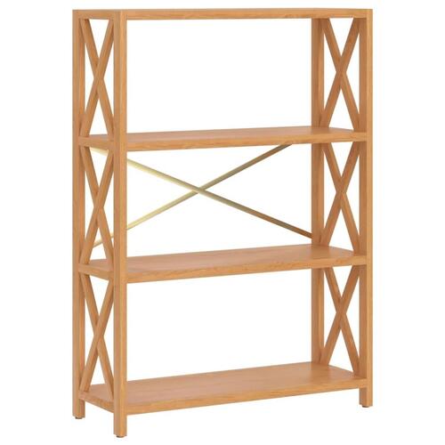 Reol med 4 hylder 80x30x112 cm massivt egetræ