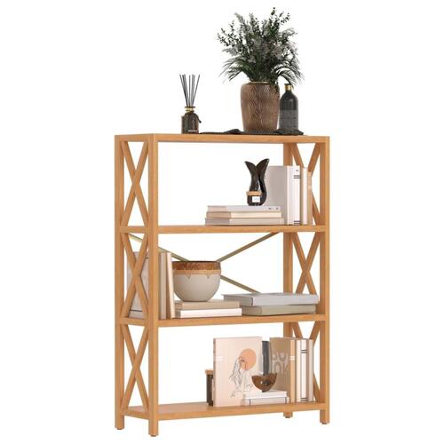 Reol med 4 hylder 80x30x112 cm massivt egetræ
