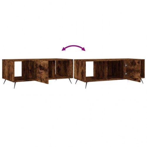 Sofabord 102x50x40 cm konstrueret træ røget egetræsfarve