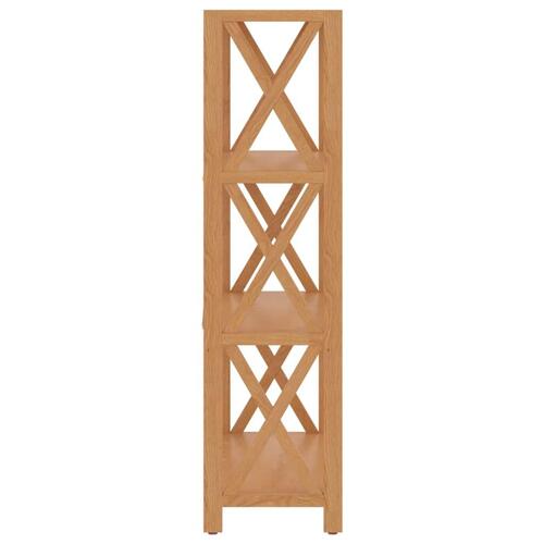 Reol med 4 hylder 80x30x112 cm massivt egetræ