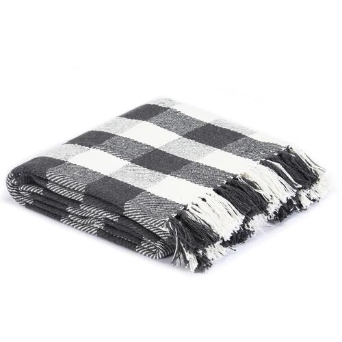Plaid 125x150 cm bomuld ternet antracitgrå