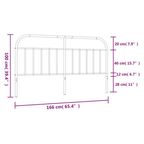 Sengegavl i metal 160 cm - sort