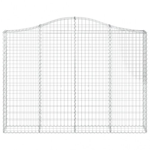 Buede gabionkurve 9 stk. 200x30x140/160 cm galvaniseret jern