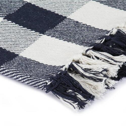 Plaid 220x250 cm bomuld ternet marineblå