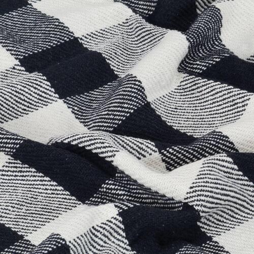 Plaid 220x250 cm bomuld ternet marineblå