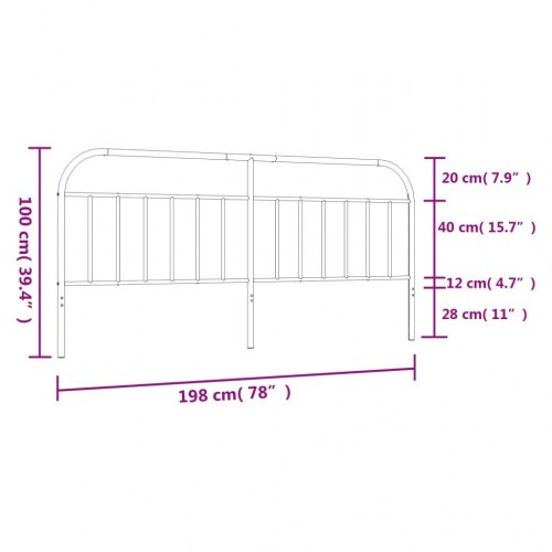 Udskiftningsgavl i metal - sort, 193 cm