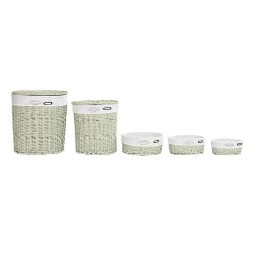Set med kurve Grøn flet 51 x 37 x 56 cm (5 Dele)