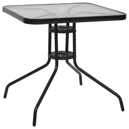 Havebord 70x70x70 cm stål sort