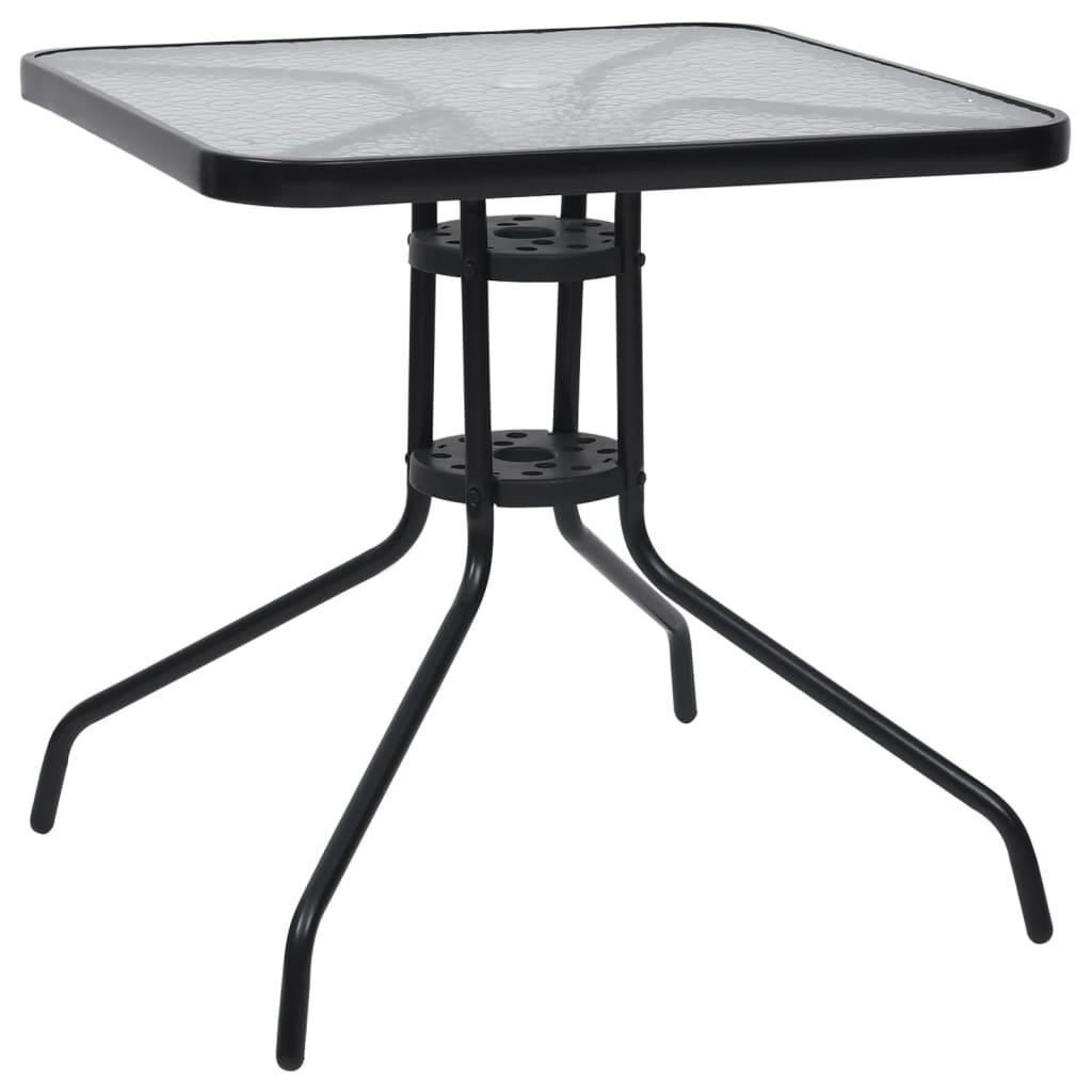 Havebord 70x70x70 cm stål sort