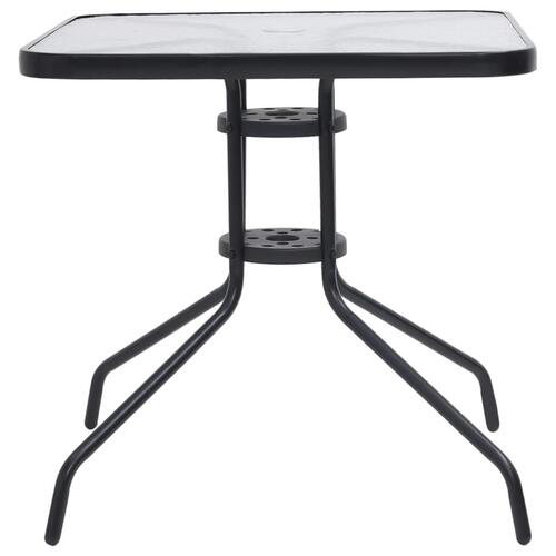 Havebord 70x70x70 cm stål sort