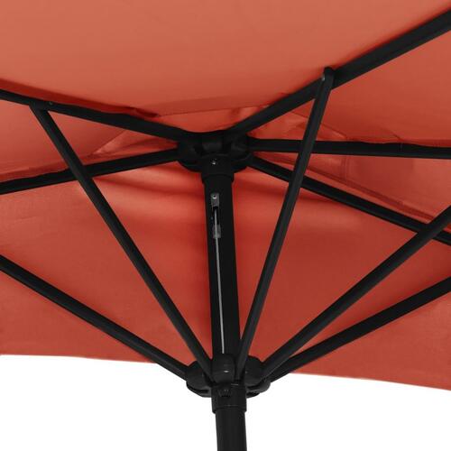 Altanparasol med aluminiumsstang 270x144x222 cm halv terrakotta