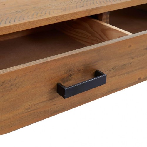 Sofabord i massivt fyrretræ - 90 × 50 × 35 cm, industrielt design