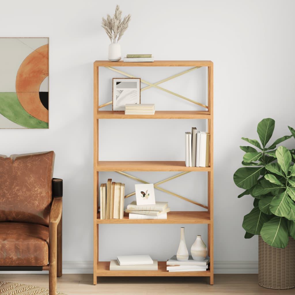 Reol Med 5 Hylder 80x30x146 Cm Massivt Egetræ