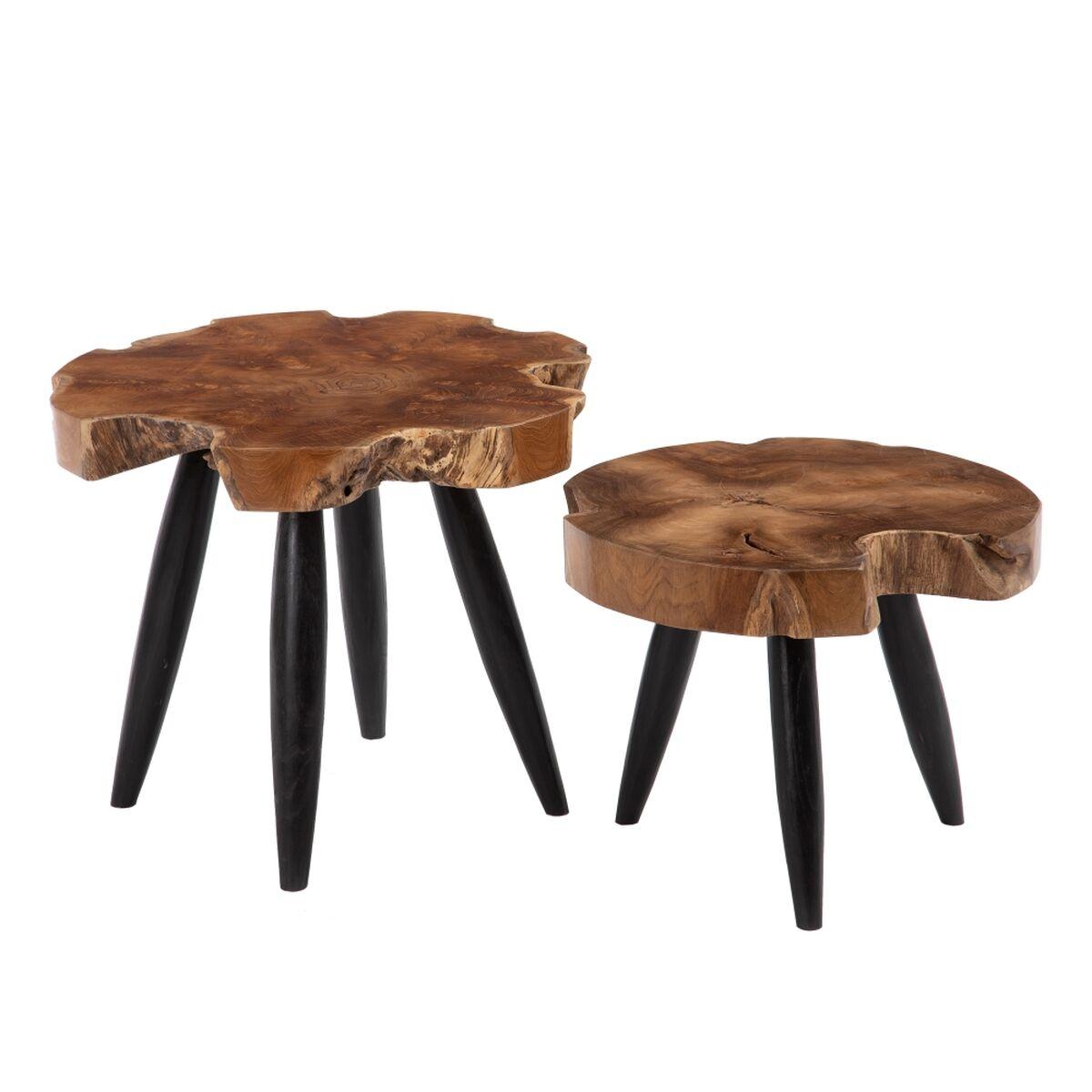 Sofabord Natur Sort Teak 50 X 50 X 40 Cm