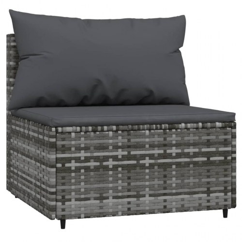 Midtermodul til havesofa med hynde polyrattan grå