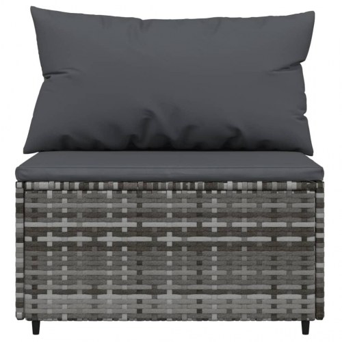 Midtermodul til havesofa med hynde polyrattan grå