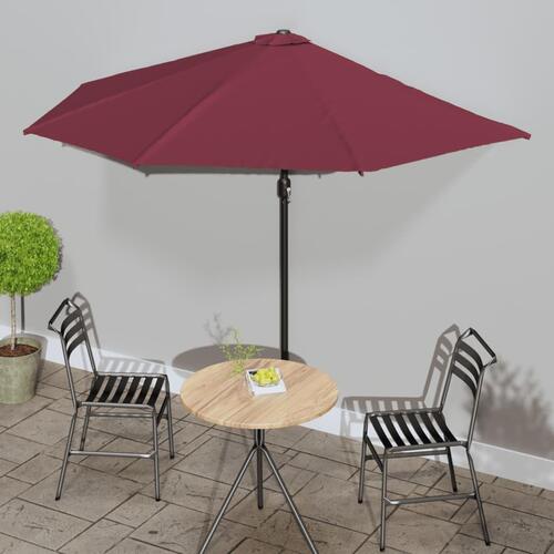 Altanparasol med aluminiumsstang 300x155x223 cm halv bordeaux