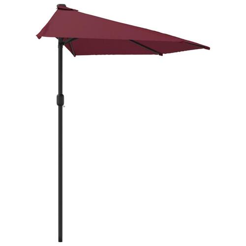 Altanparasol med aluminiumsstang 300x155x223 cm halv bordeaux