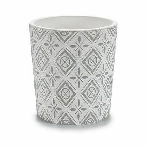 Urtepotte Mønster Hvid Grå Keramik 12,3 x 12 x 12,3 cm (144 enheder)