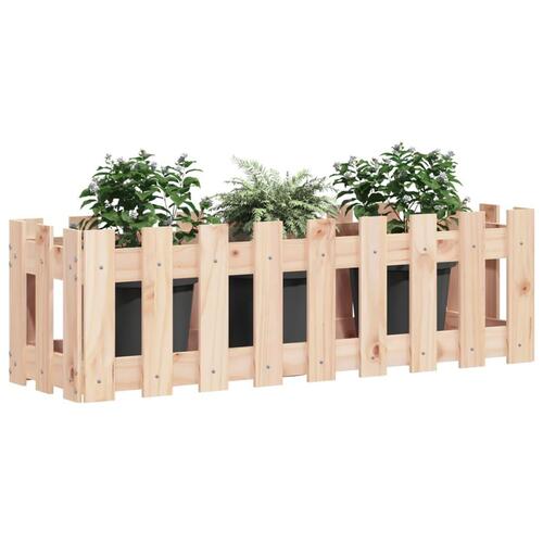Højbed med stakitdesign 100x30x30 cm massivt fyrretræ