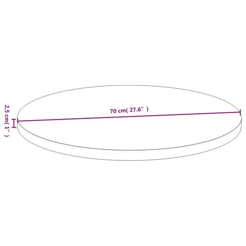 Bordplade Ø70x2,5 cm bambus