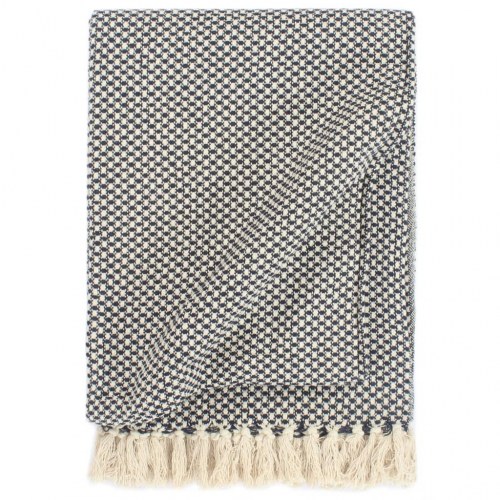 Plaid 160x210 cm bomuld marineblå