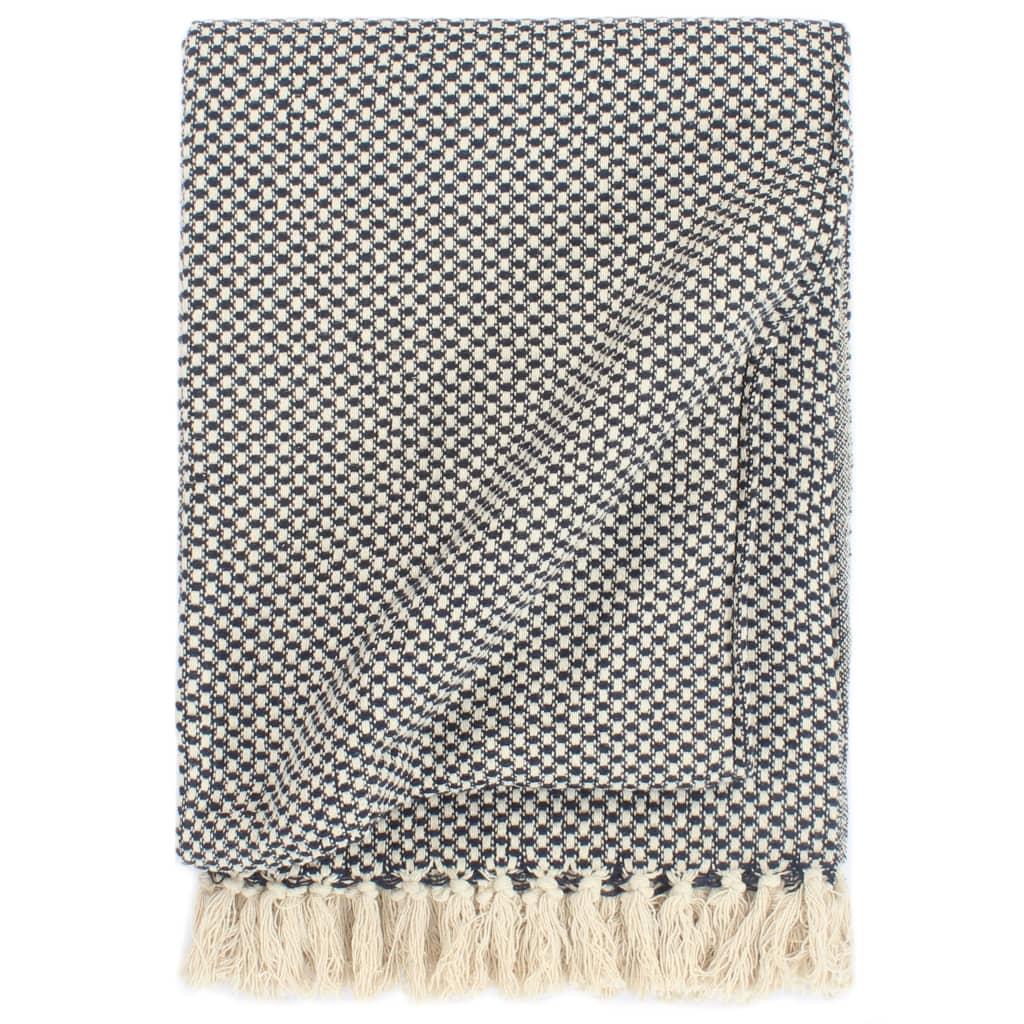 Plaid 160x210 cm bomuld marineblå