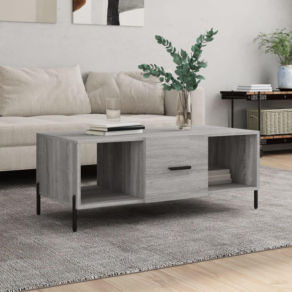 Sofabord 102x50x40 Cm Konstrueret Træ Grå Sonoma Eg