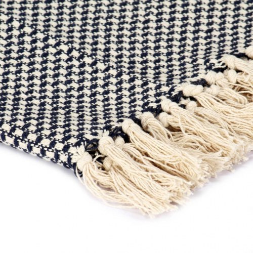 Plaid 220x250 cm bomuld marineblå