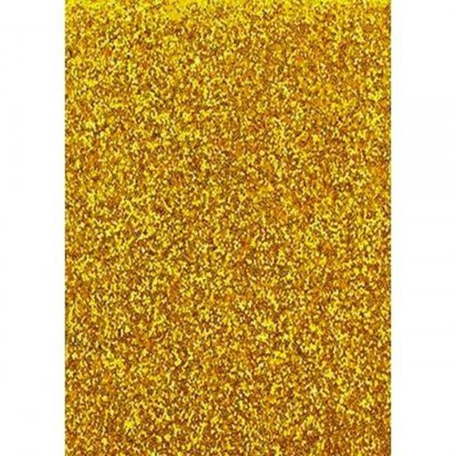 Fama Glitter EVA gummiark - gylden, 50 × 70 cm (10 stk)