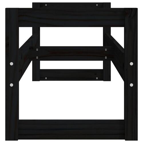 Dækreol 120x40x40 cm massivt fyrretræ sort