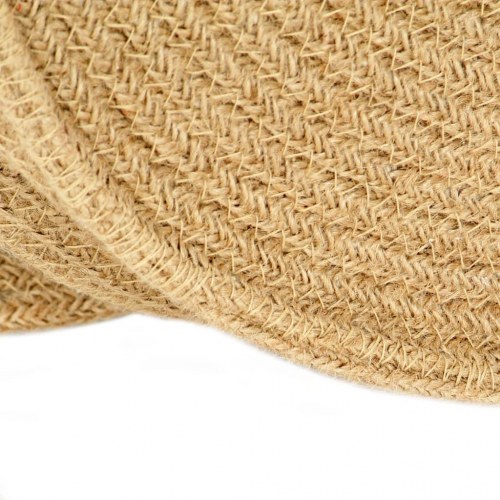 Rund skuldertaske håndlavet jute naturfarvet