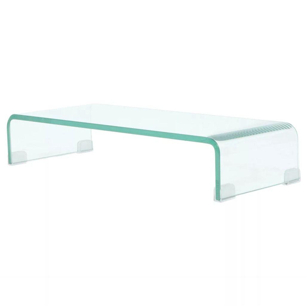 Tv Bord/monitorstander Klar Glas 60x25x11 Cm