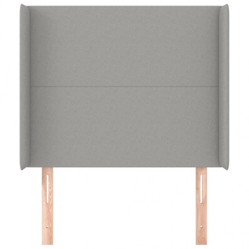 Sengegavl med kanter 83 x 16 x 118/128 cm - lysegrå
