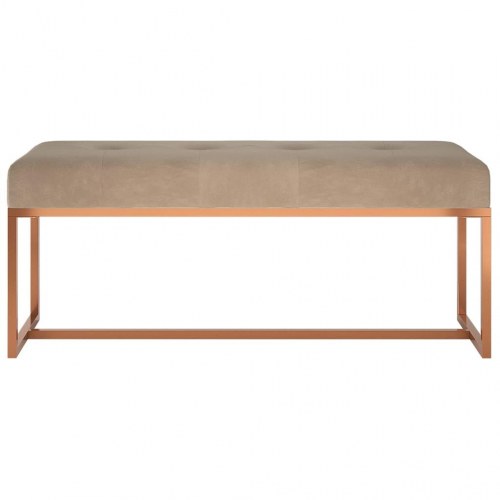 Bænk 110x36x45 cm velour beige