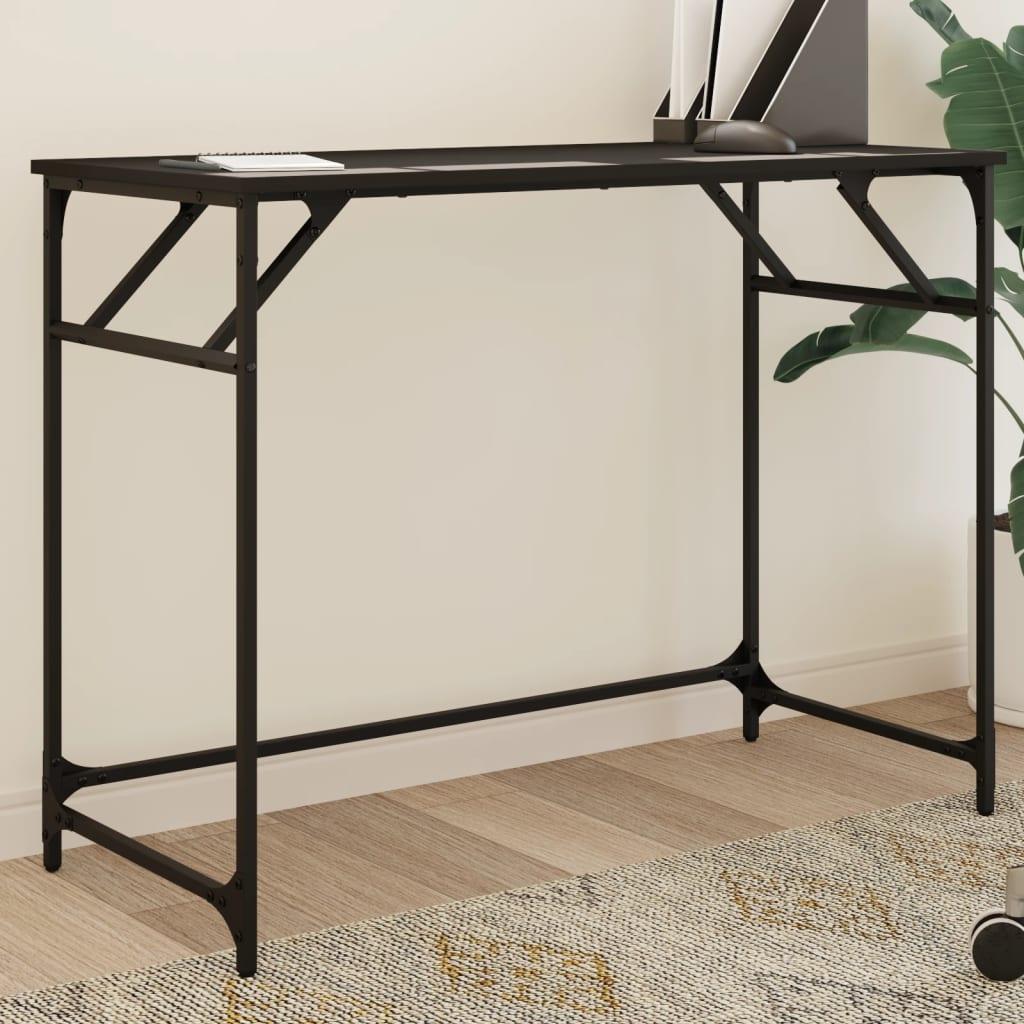 Skrivebord 100x45x76 Cm Konstrueret Træ Pulverlakeret Stål Sort