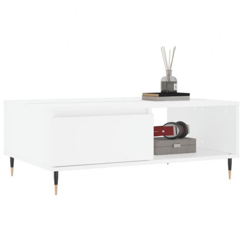 Sofabord 90x60x35 cm konstrueret træ hvid