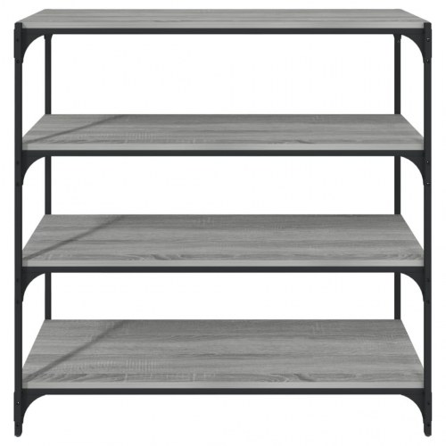 Bogreol 100x33x100 cm konstrueret træ og stål grå sonoma-eg