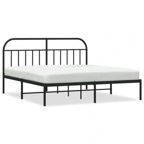 Sengeramme med sengegavl 180x200 cm - sort